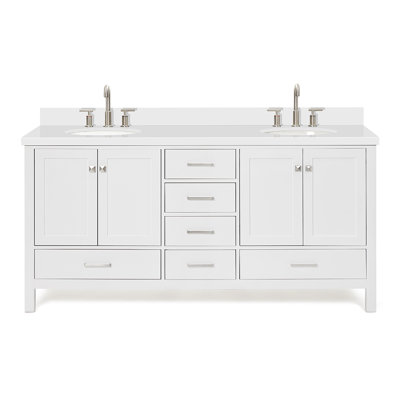 Cambridge 73'' Double Bathroom Vanity with White Quartz Top