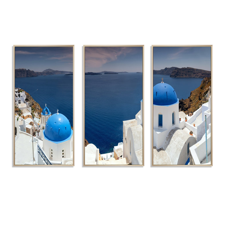 - Photographie de cadre flottant 3 pièces sur toile, H 20 po x l 36 po x P 1 po, Cadre naturel