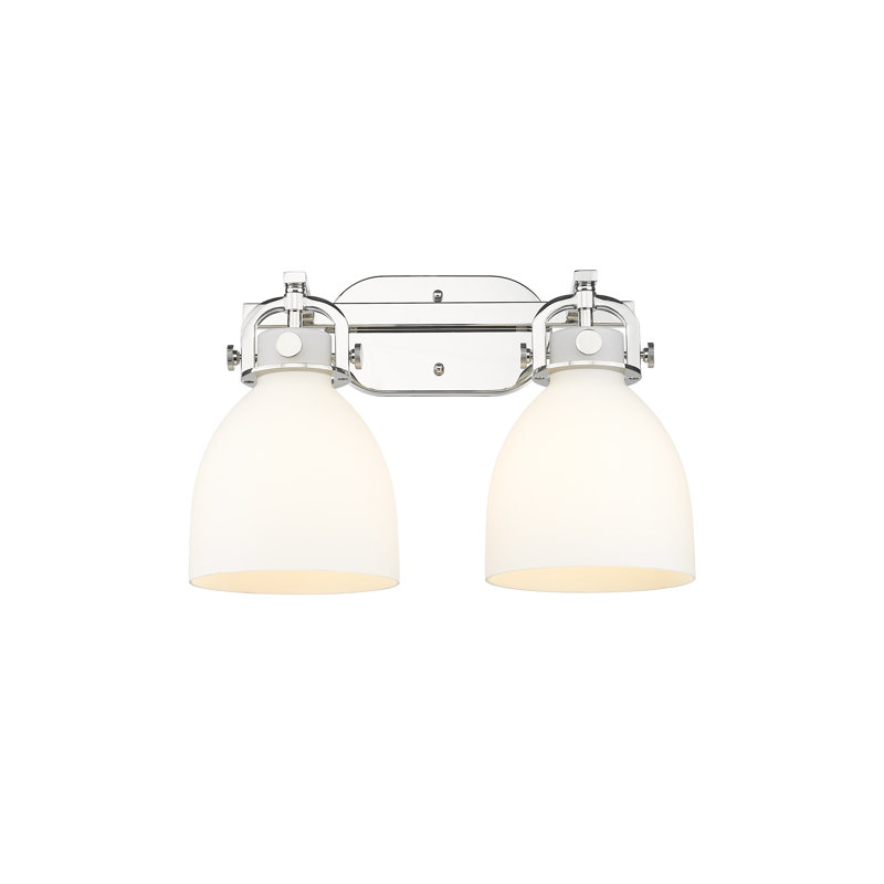 Éclairage pour meuble-lavabo mural 2 lumières 7 po Badillo, Fumée, Nickel poli