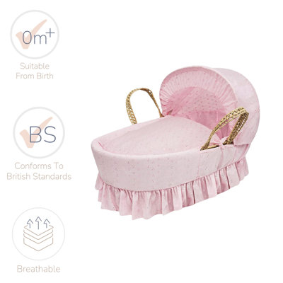 Moses Basket with Bedding with Mattress