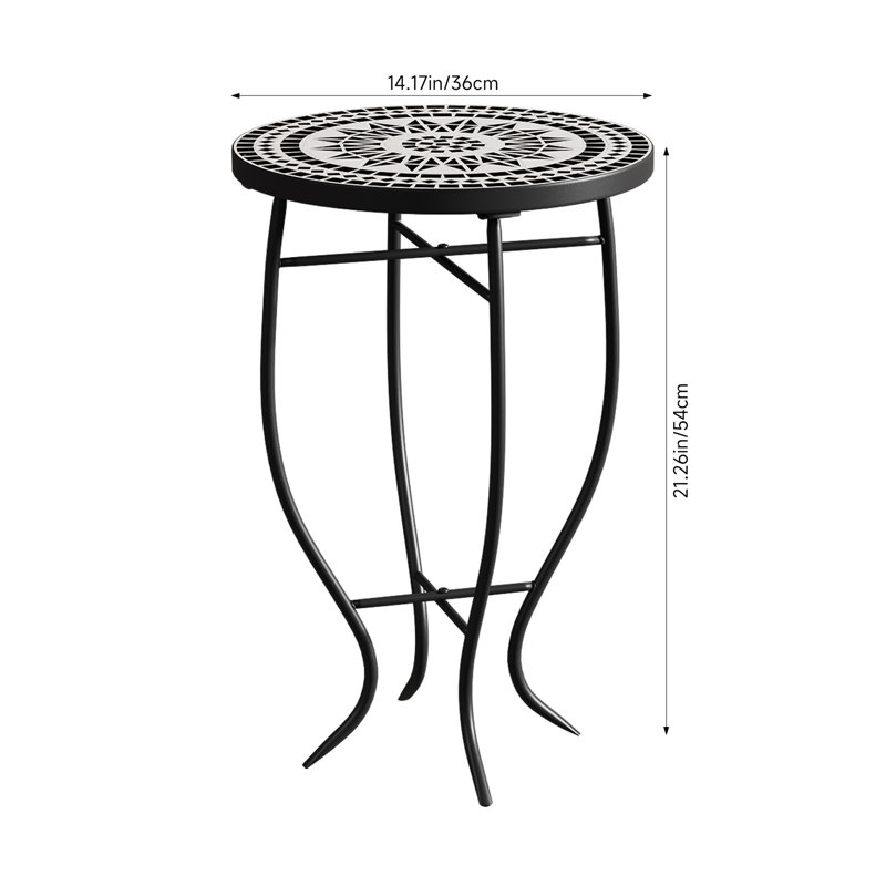 Round Iron Outdoor Dining Table - 36 cm W 36 cm D