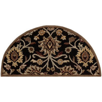 Tapis noir / chameau en laine touffeté à la main Arden