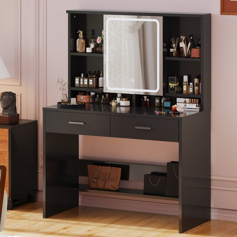 Dressing Table with Mirror, Espresso