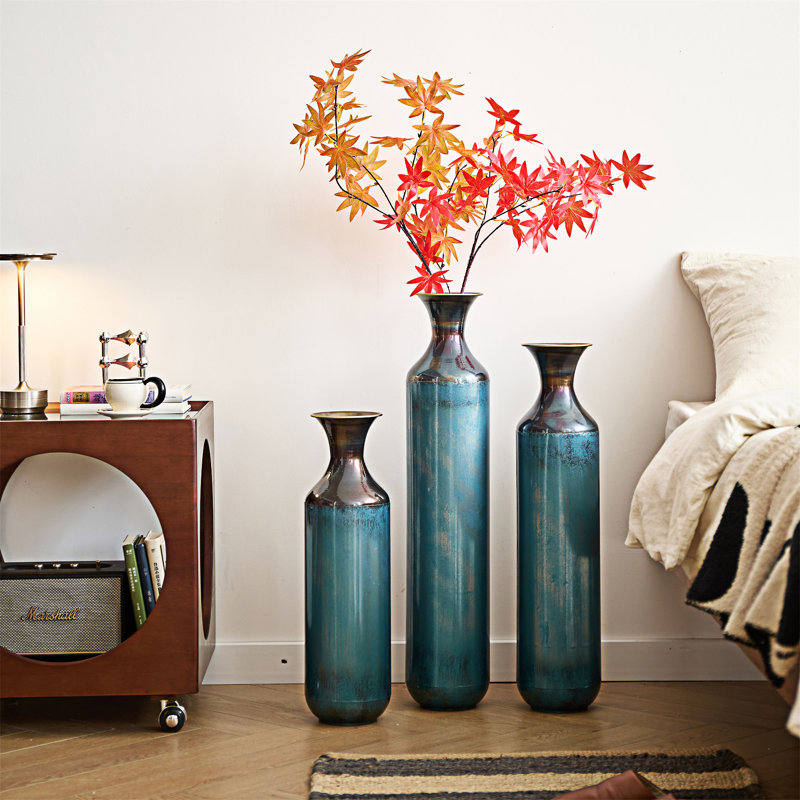 Ensemble de 3 vases de plancher en métal