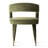 Velvet Upholstered Barrel-Back Dining Chair With Gold Capped Legs-1865227088