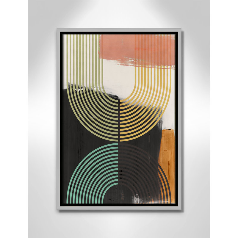 «Bolded II» par Isabelle Z, Toile avec cadre, Flottant argent, L 13,5 po x H 19,5 po