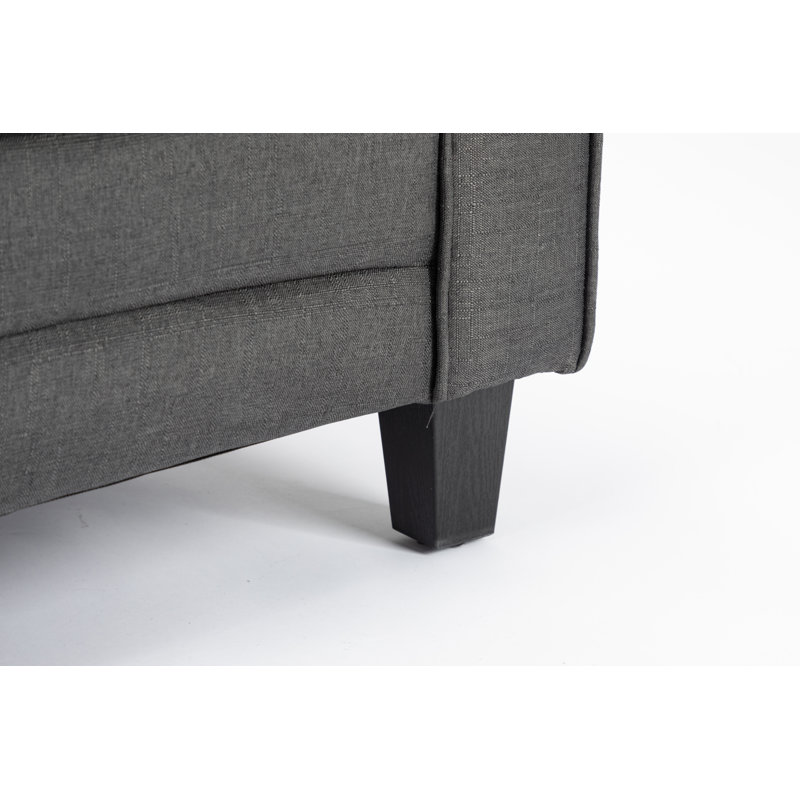 Causeuse à accoudoirs arrondis 61,02 po, Gris
