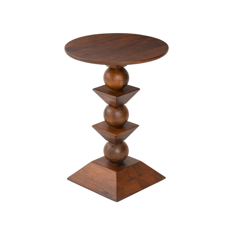 Arquita Solid Wood Pedestal End Table