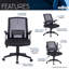Chaise de bureau ergonomique en maille noire