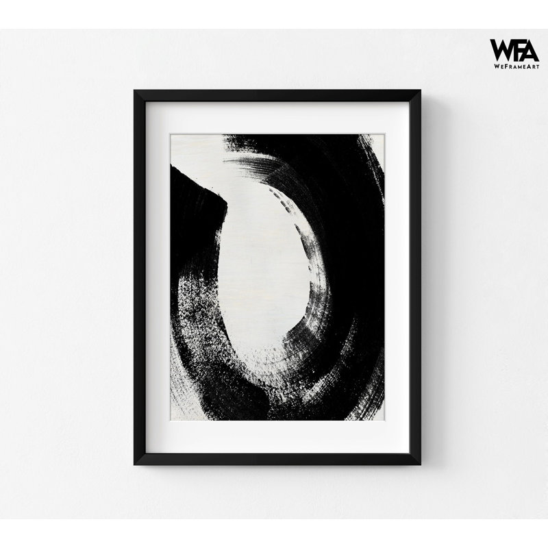 «Block Brushwork viii» par June Erica Vess, Art Studio Hallway Decor, très grand imprimé abstrait noir et blanc