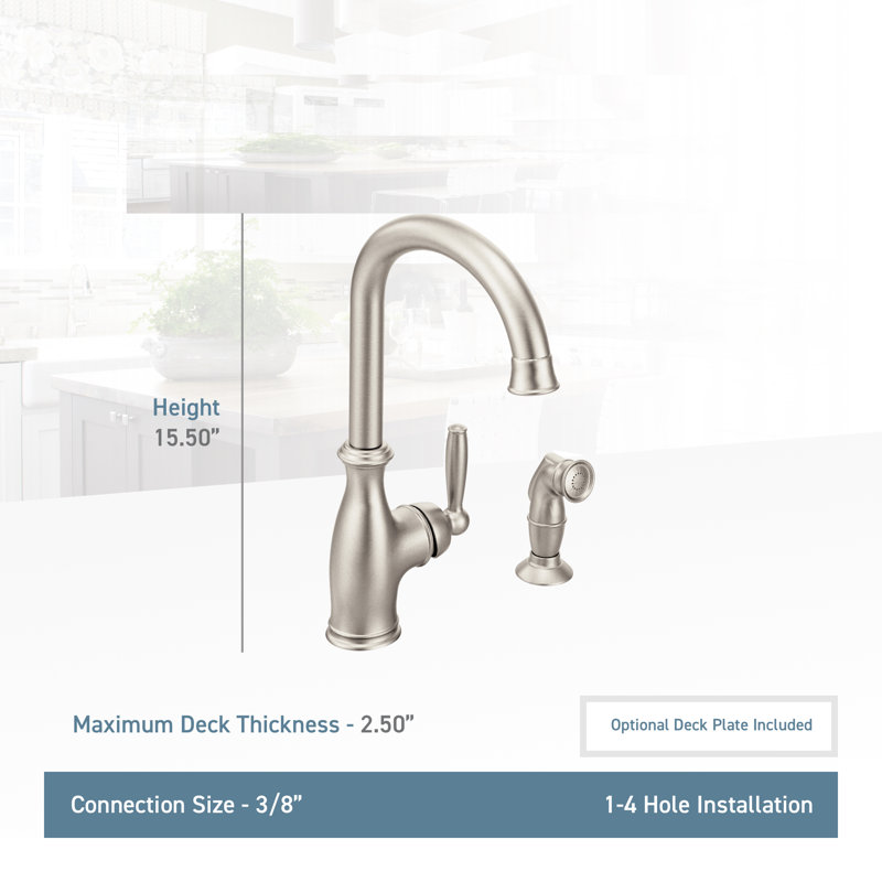 Brantford Pull Out Single Handle Kitchen Faucet with Side Spray, Oil Rubbed Bronze