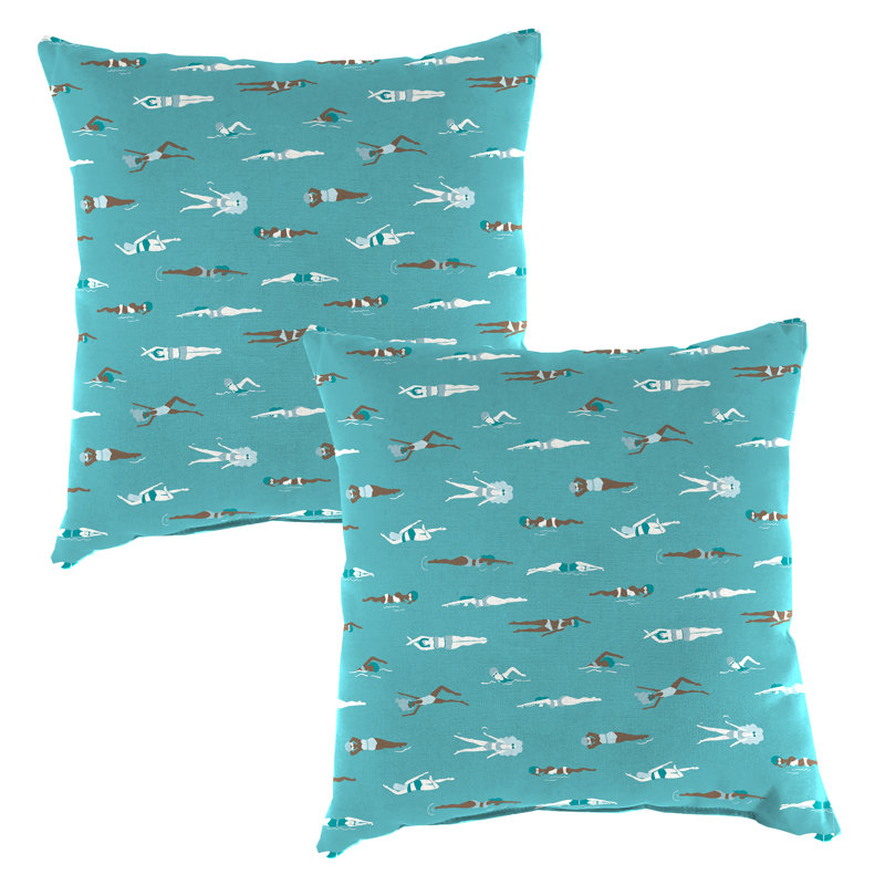 Coussin extérieur 16 po x 16 po (ensemble de 2), Bleu 2