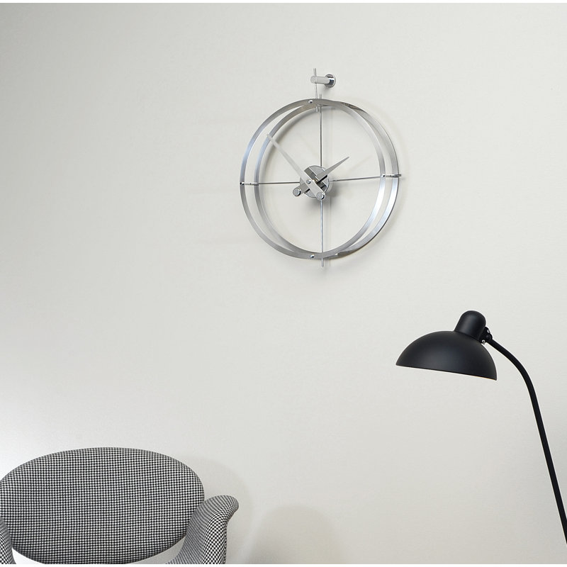 Horloge murale 2 points, Chrome