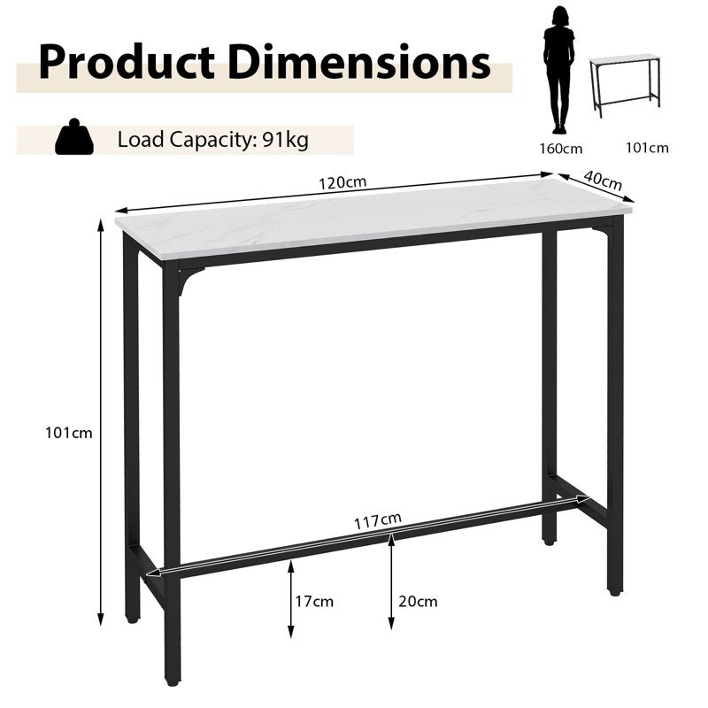 Metal Base Dining Table, White