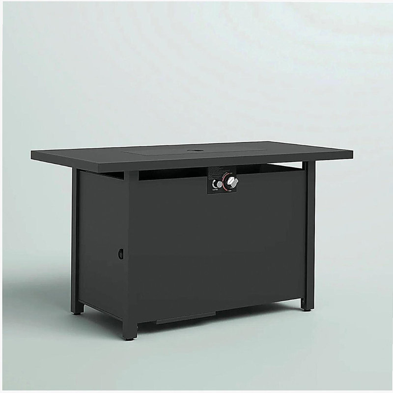 Foyer de table extérieur en acier de 25 po x l 42 po avec couvercle