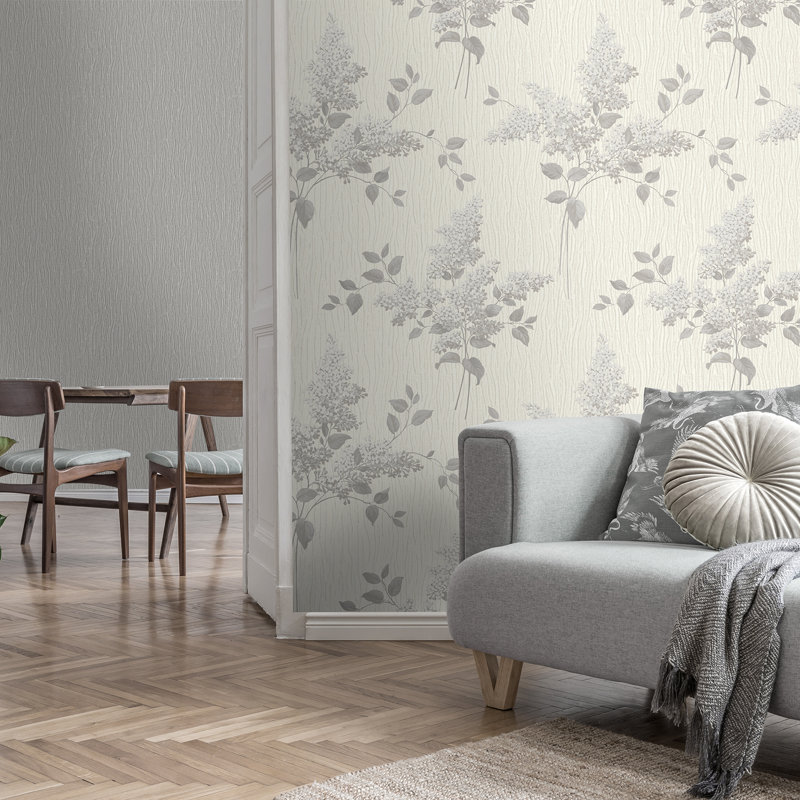 Alberich 10.05m x 53cm Textured Matte Wallpaper Roll, Silver