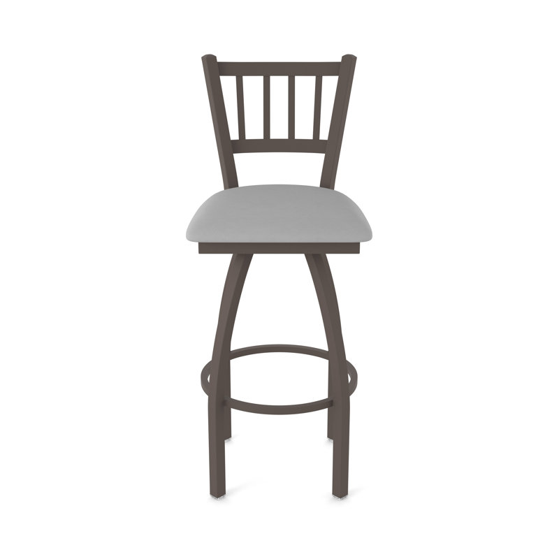 Tabouret pivotant 810 Contessa, Vinyle - gris Folkstone Canter, Bronze, Tabouret de comptoir (siège d'une hauteur de 25 p