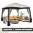 12 pi. L 10 pi. D Pavillon de jardin en métal avec filet-86176386