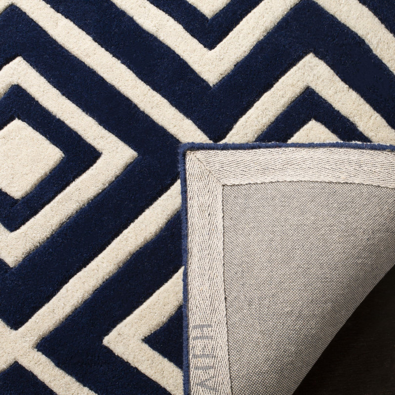Deedie Hand Tufted Wool Geometric Rug, Runner 2'3" x 7'