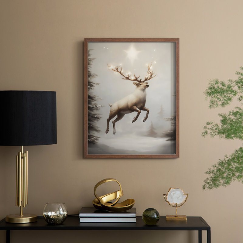 Christmas Holiday Art -Series 2-CCCXXVI Framed Print - Solid Wood, H 11 po x l 9 po, Noyer