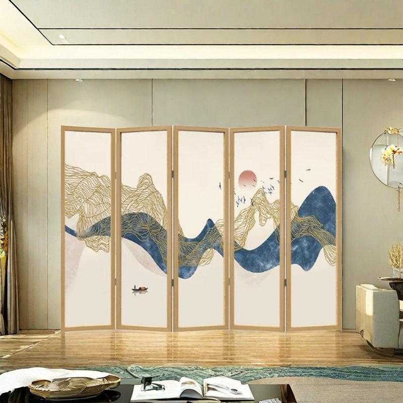 Abstract Folding Screen, 78.74" H x 118.11" W x 1.18" D