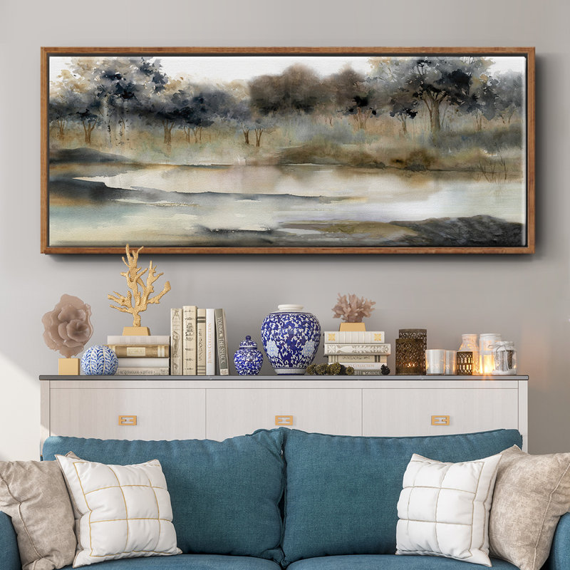 Serene River - toile encadrée, H 20 po x l 50 po