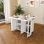 3-in-1 Folding Side Table with 4 Storage Shelves,41-Inch Expandable Dining Table-877275395