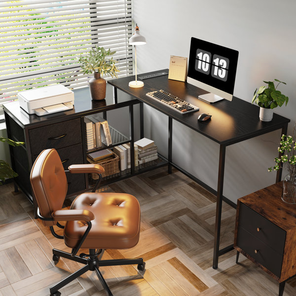 Glass Top Metal Frame, 55.1 Home Office Desks & Workstations