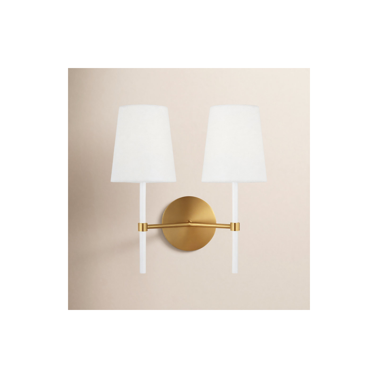 Tegan 2 Light Dimmable Armed Sconce, Burnished Brass