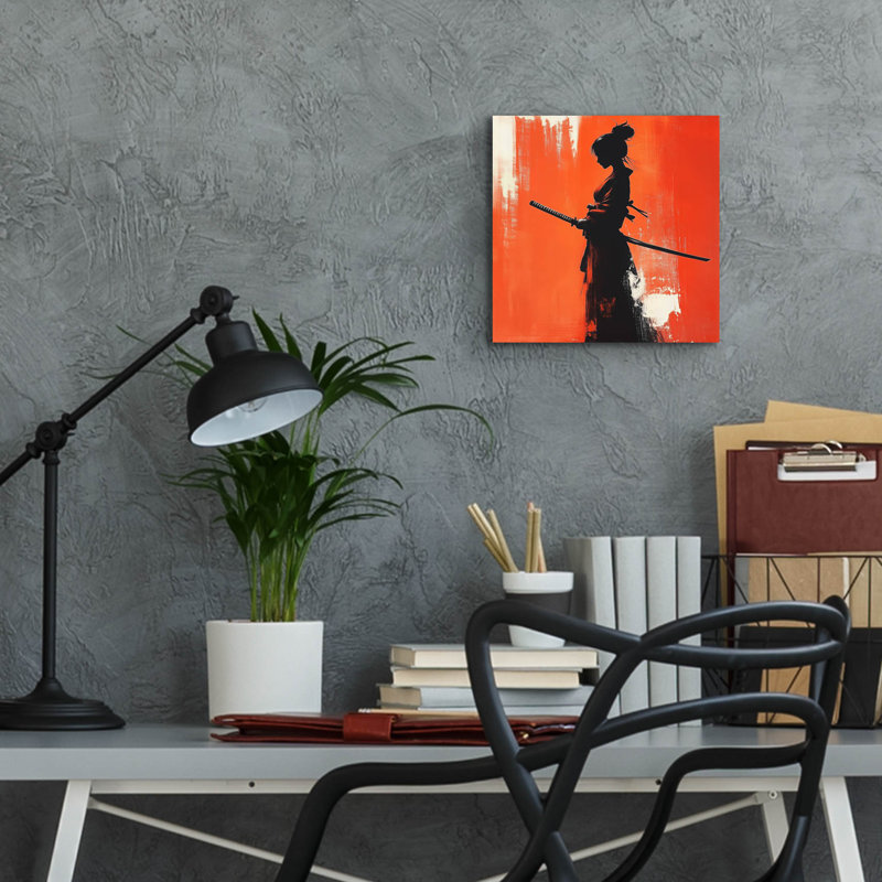  Art mural en verre acrylique "Femme Samouraï" par Rich Monet, H 12 po x l 12 po x P 0,13 po