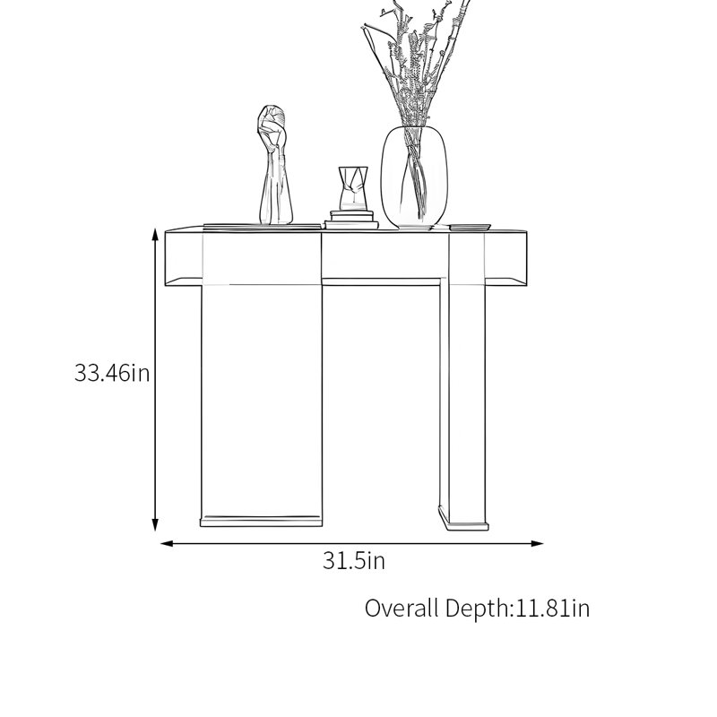 Console créative de style italien, H 33,46 po x l 31,5 po x P 11,81 po