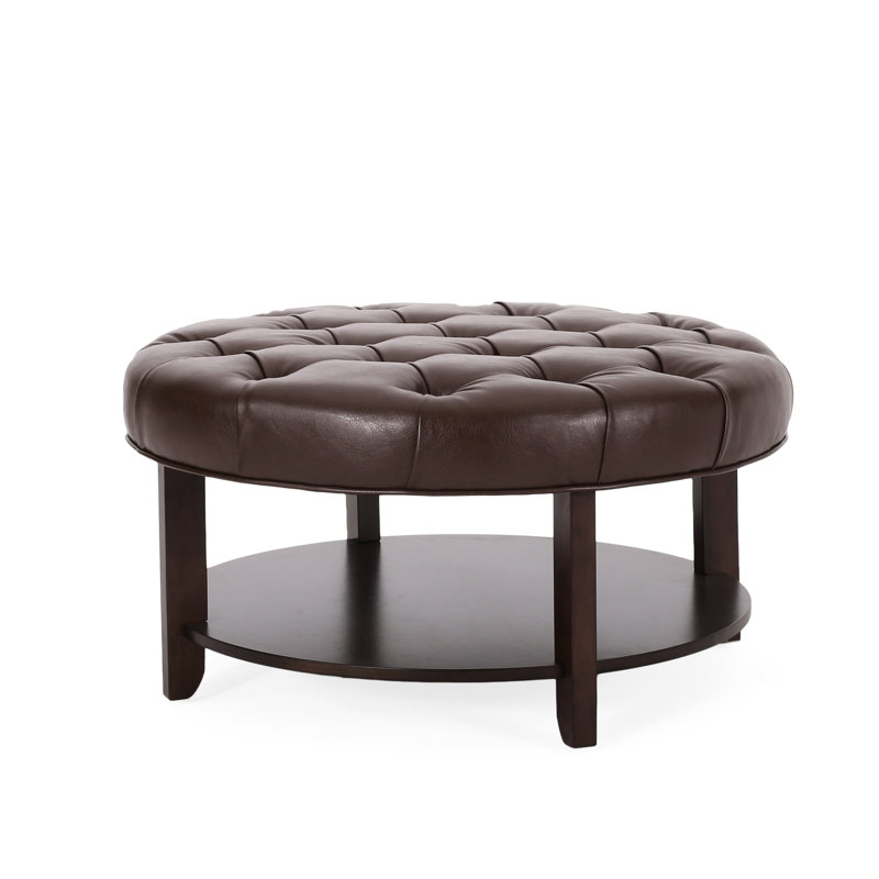 Étagère pratique en similicuir 32 po P 32 po - moderne et peu encombrante, Marron foncé