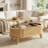 Lyra Lift Top Coffee Table with Storage, Modern Oval Wood Coffee Table, Natural Coffee Table for Living Room,38.6"W x 18.9"D x 18.5"H-366219188