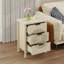 Commode de rangement à 3 tiroirs creux pour décoration de chambre à coucher, couleur naturelle, design moderne, motif exquis, glissières lisses, armoire à poignées en métal confortable et rangement pour le salon, style,