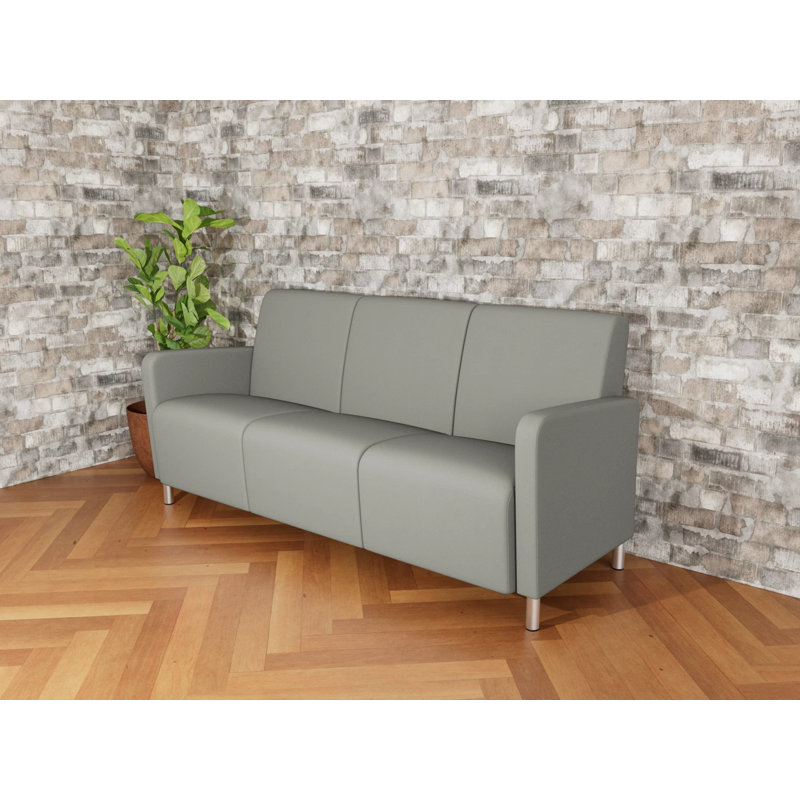 Fauteuil de réception 3 places Ravenna, Acier brossé, Patriot Plus