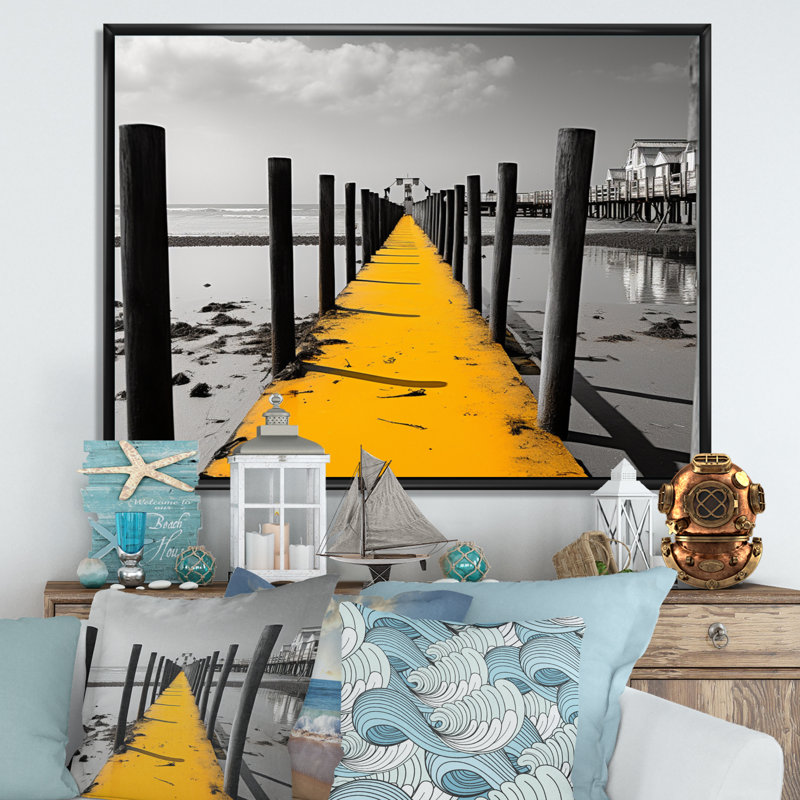 «Amandi Beach», reproduction sur toile, H 12 po x l 20 po x P 1 po, Cadre flottant noir