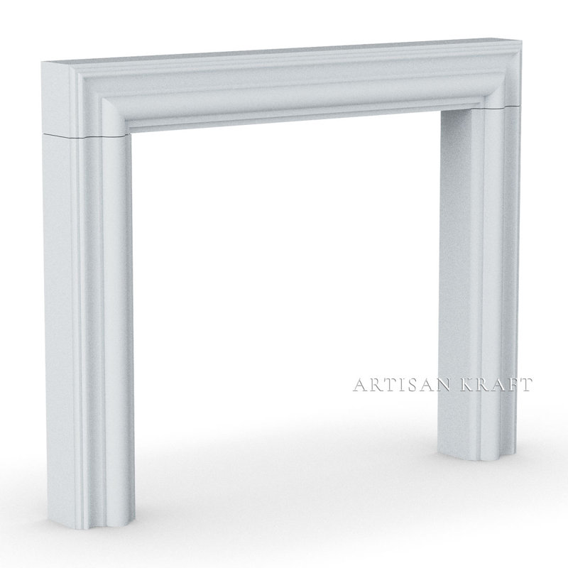 Cadre de cheminée Modern, Gris, H 52 po x l 65 po x P 7,5 po