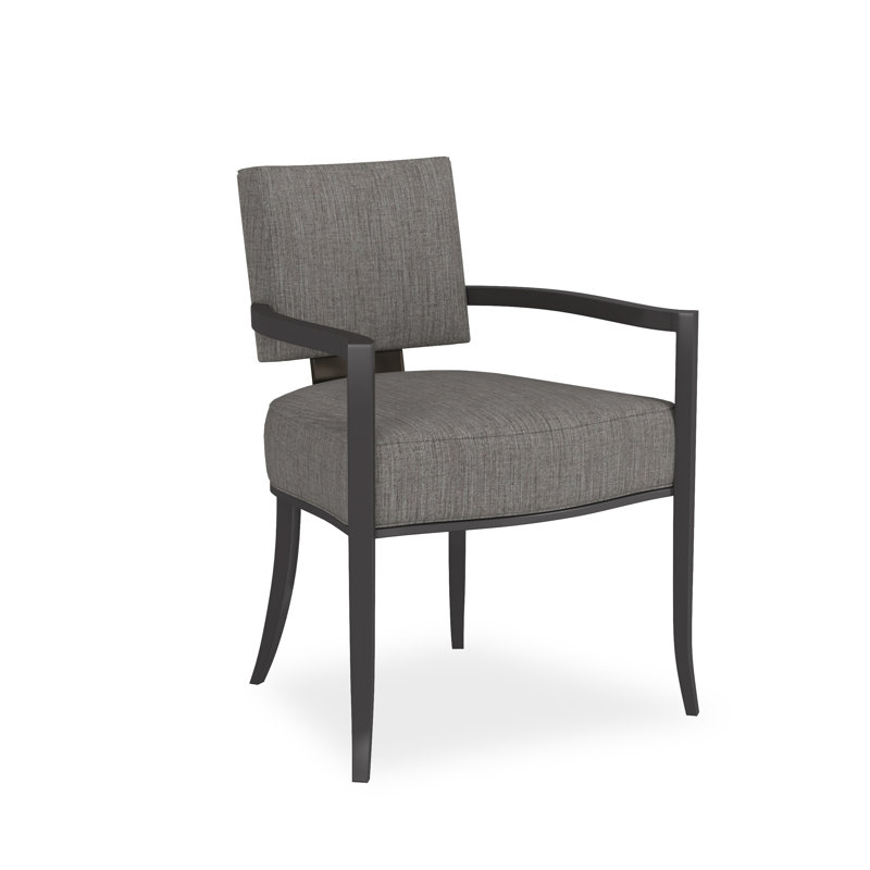 Reserved Seating Upholstered Armchair, Gray, Black/Bronze