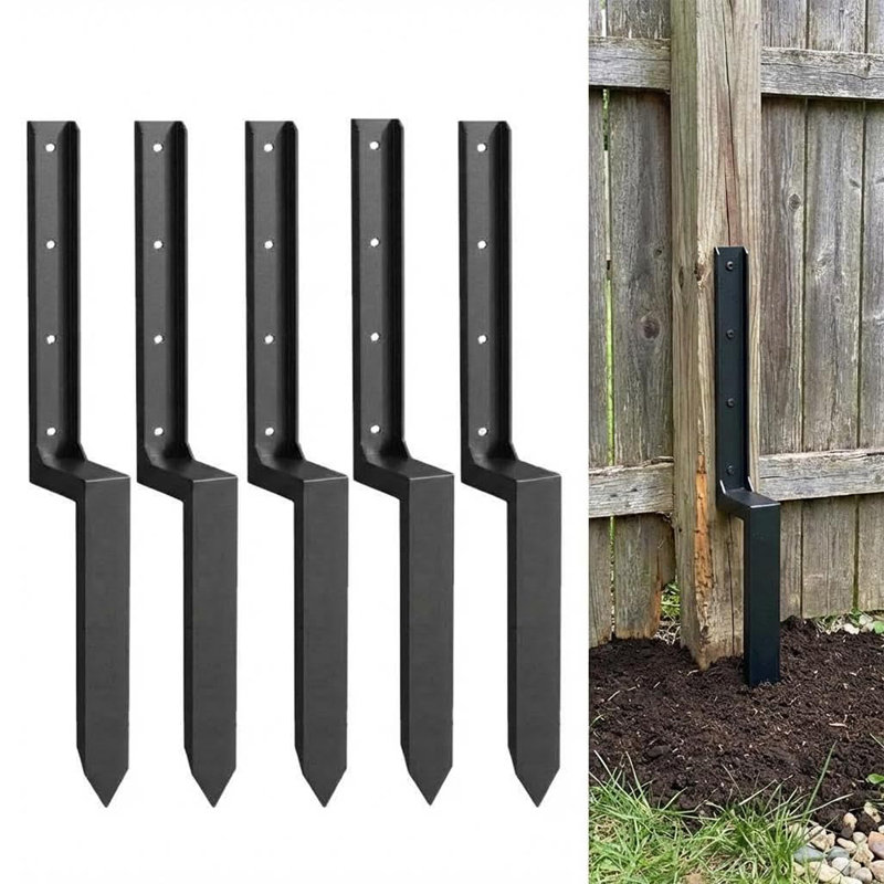 LumiParty 6-Pack Heavy-Duty Fence Post Repair Kit, Metal Support Stakes ...