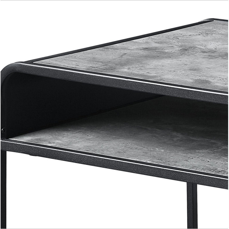 Concrete Grey And Black 1-Shelf Coffee Table