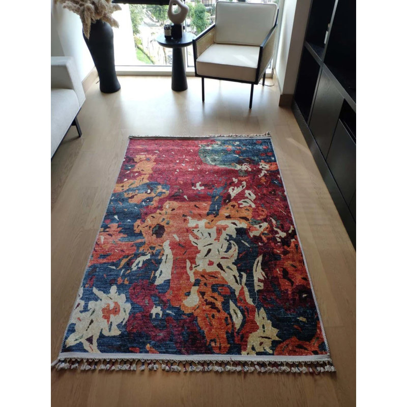 Laquel Performance Washable Abstract Indoor / Outdoor Rug, Rectangle 3'11" x 4'11"
