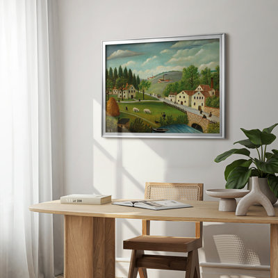 Paysage dans les Environs de Paris - Henri Rousseau - Toile tendue avec châssis, c. début du 20e siècle