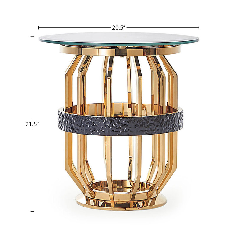 Table de bout en verre à piédestal