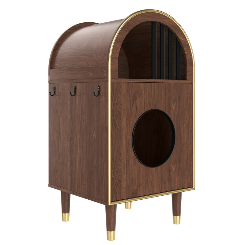 Enceinte de litière pour chat avec lit de luxe à deux niveaux pour 2 chats