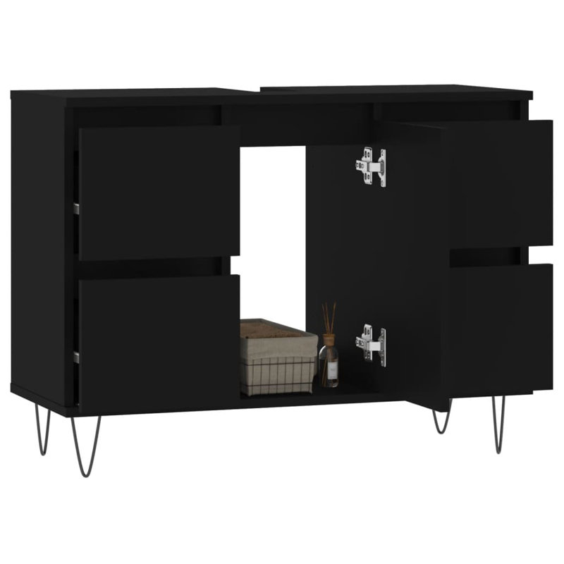 Agnon Floor Mounted Bathroom Cabinet, Black