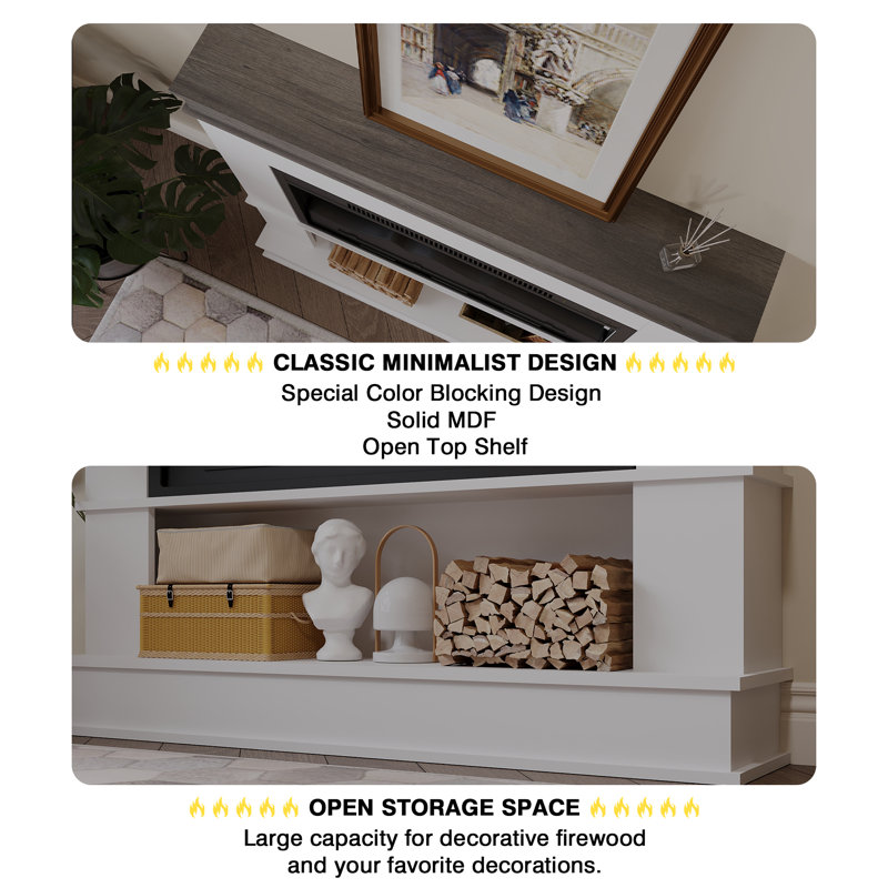 Arleny Marlow Home Co. Electric Fireplace, 108cm H x 98cm W x 19.5cm D