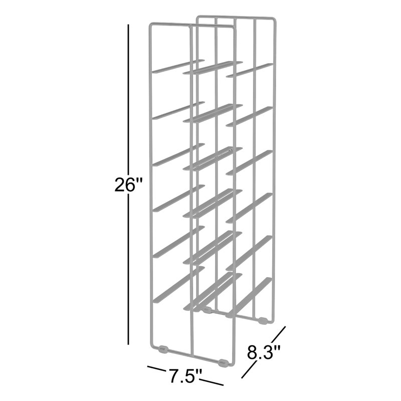 Pilare 12 Bottle Floor Wine Bottle Rack in Black, Black
