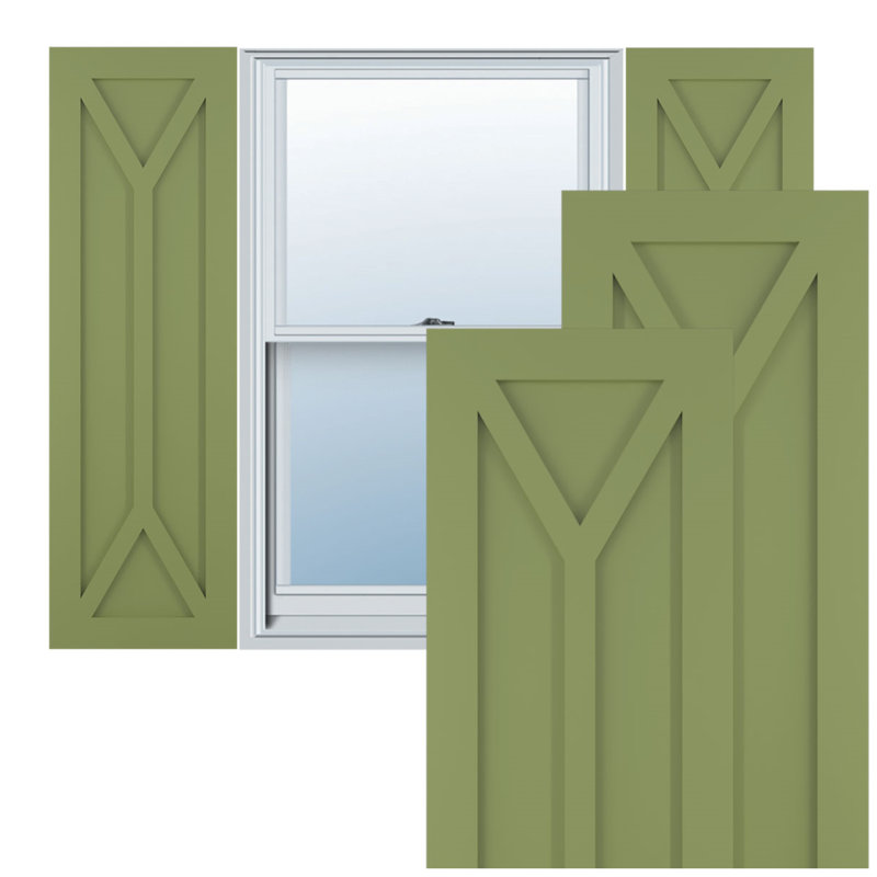 Volets à fixation fixe en PVC True Fit San Carlos, 15", 39", Vert mousse
