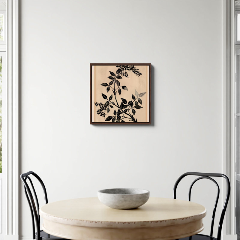 «Minimal Plant 5 Print» par Nadja, Non, Toile encadrée noyer flottant, H 20 po x l 20 po