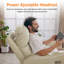 Fauteuil inclinable électrique berçant triple avec appui-tête électrique et repose-pieds allongé, position infinie, similicuir-1841056875